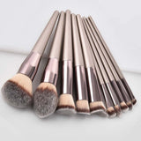 Ensemble de pinceaux de maquillage Champagne de luxe pour fond de teint poudre Blush fard à paupières correcteur lèvres yeux maquillage brosse cosmétiques outils de beauté
